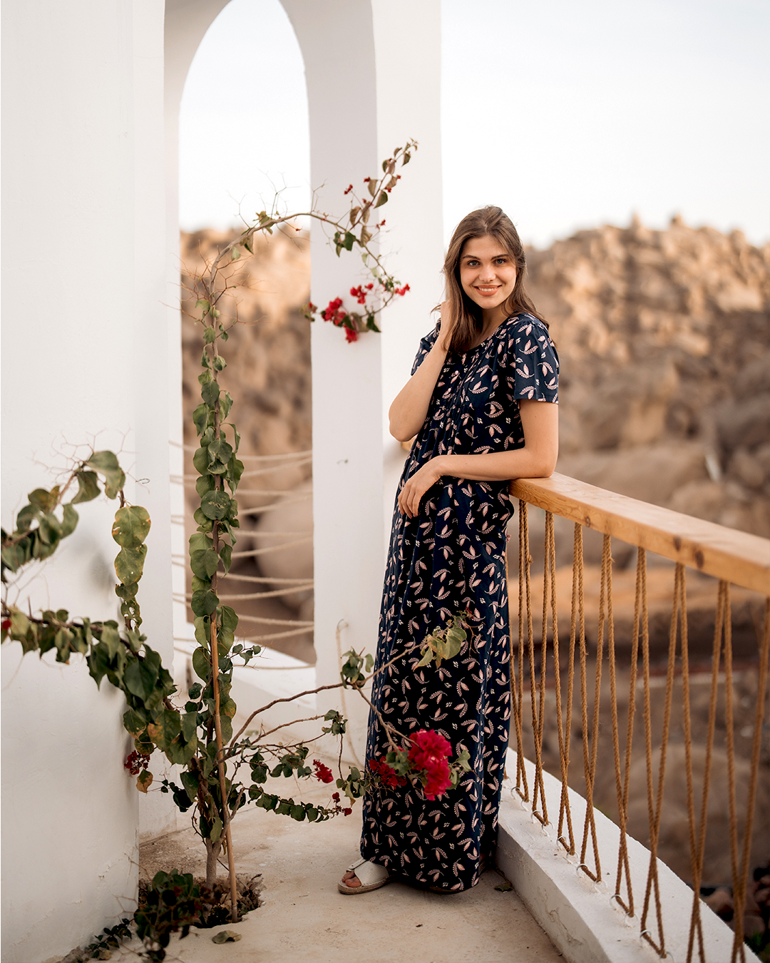 Jalabiya for women, printed with Brassula