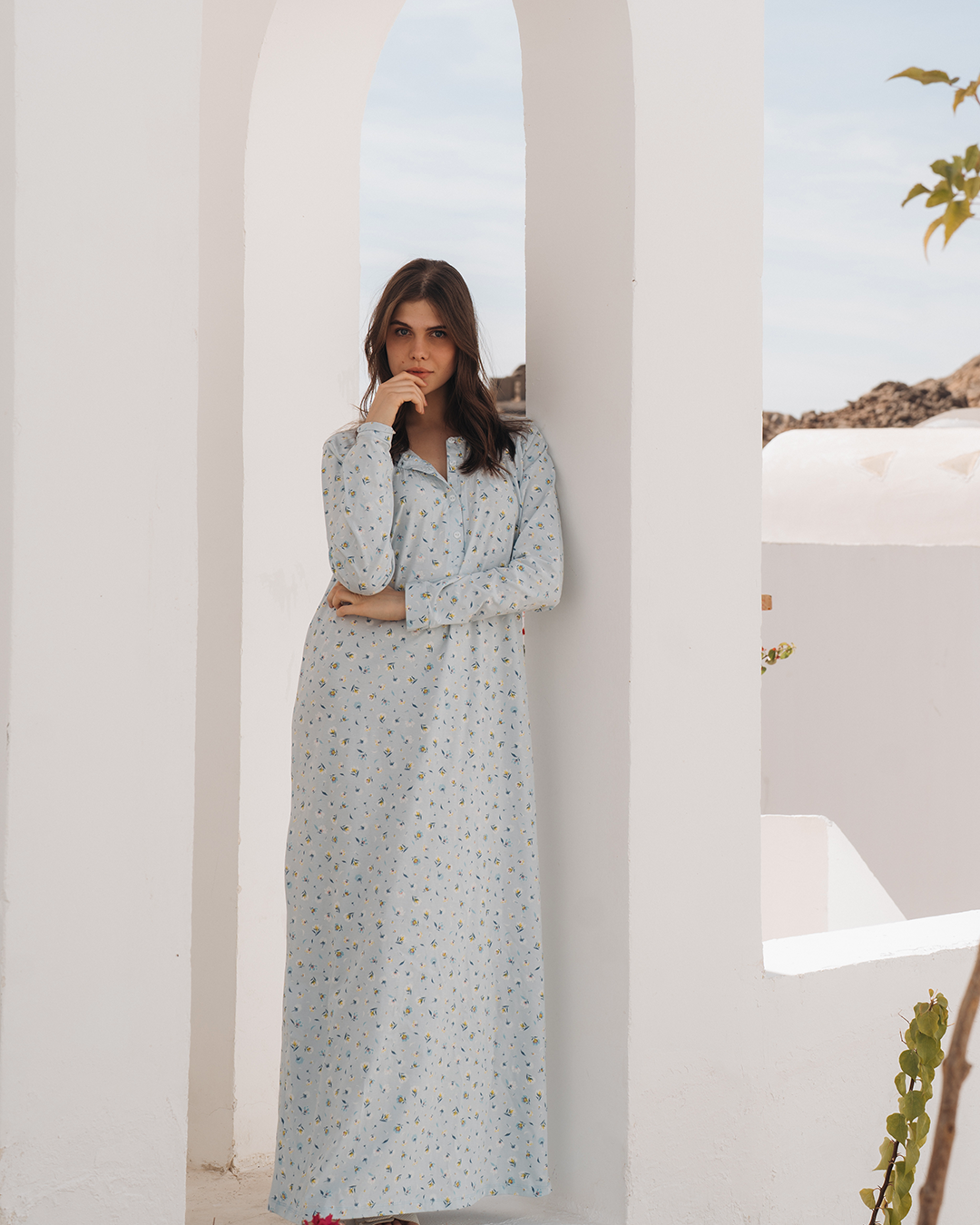 Jalabiya for women, Brassula, printed with flowers