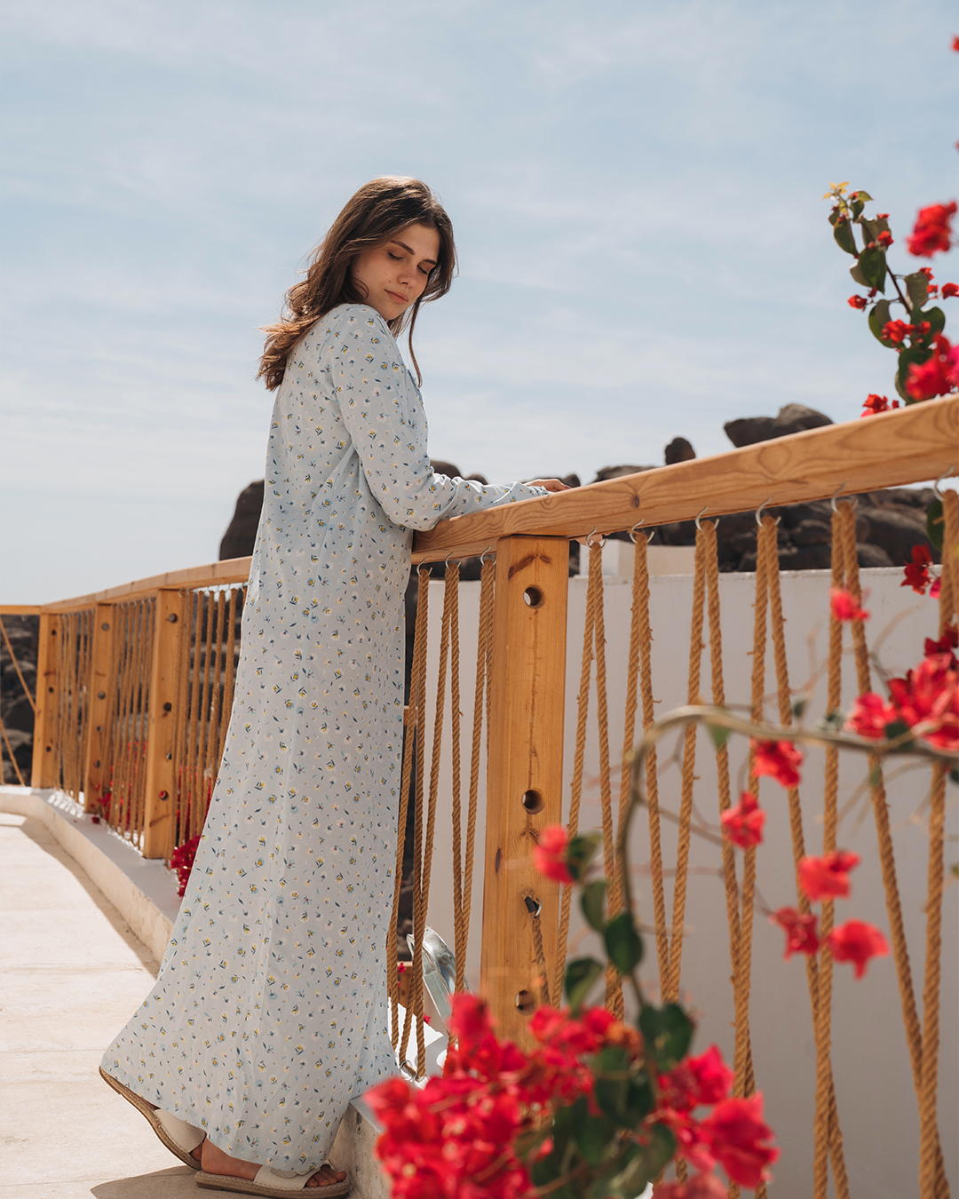 Jalabiya for women, Brassula, printed with flowers