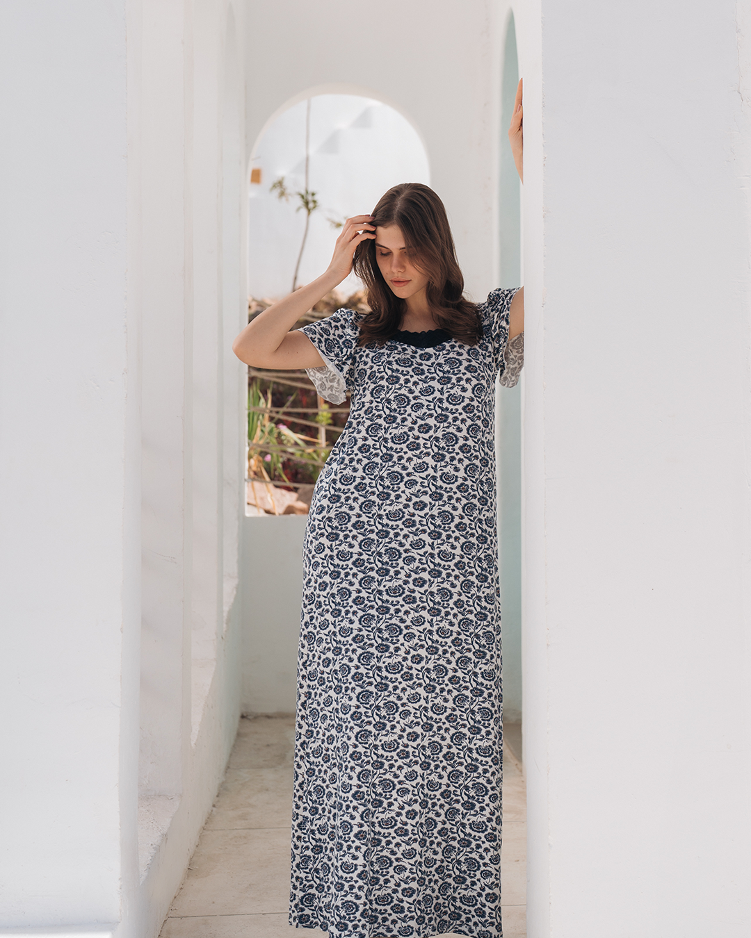 Women's viscose printed galabia