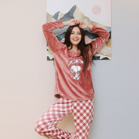 RAIN RAIN بيجاما حريمي بولار بنطلون كاروه