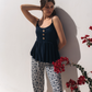 Women's pajamas with printed pentacore buttons