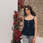 Women's pajamas with printed pentacore buttons