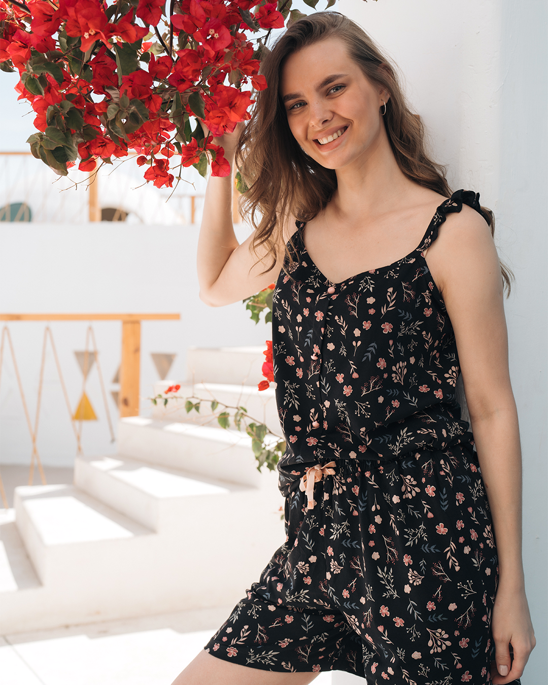 Women's modal printed pajama shorts