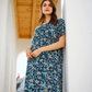 Women's viscose galabia with floral print