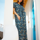 Women's viscose galabia with floral print
