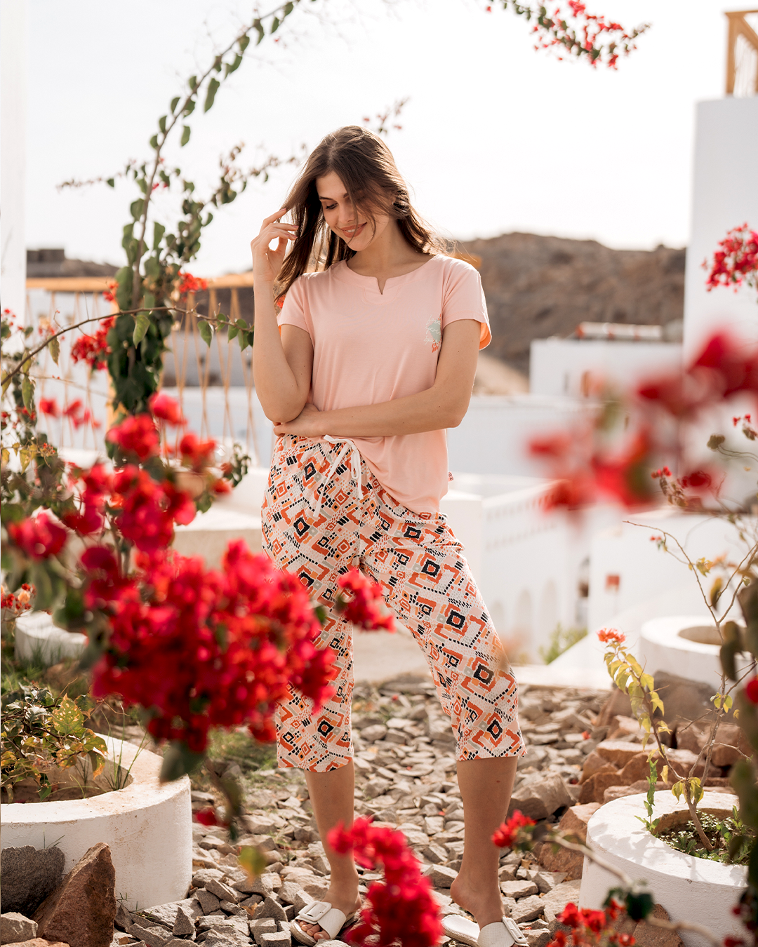 abstract بيجاما حريمي بنتاكور فسكوز