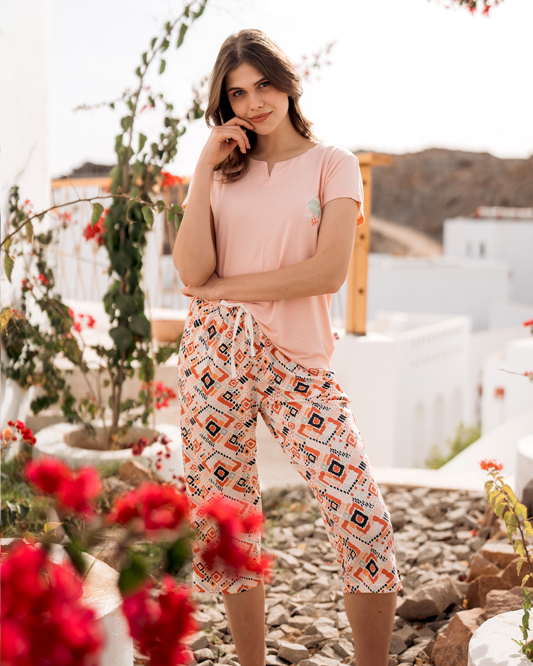 abstract بيجاما حريمي بنتاكور فسكوز