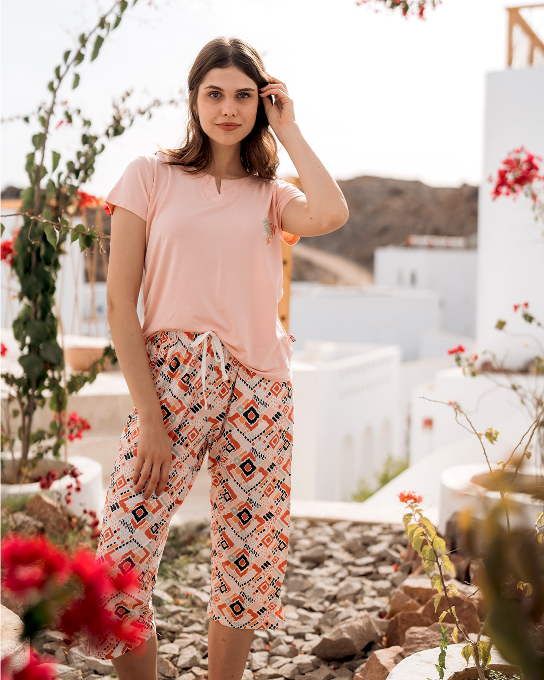 abstract بيجاما حريمي بنتاكور فسكوز