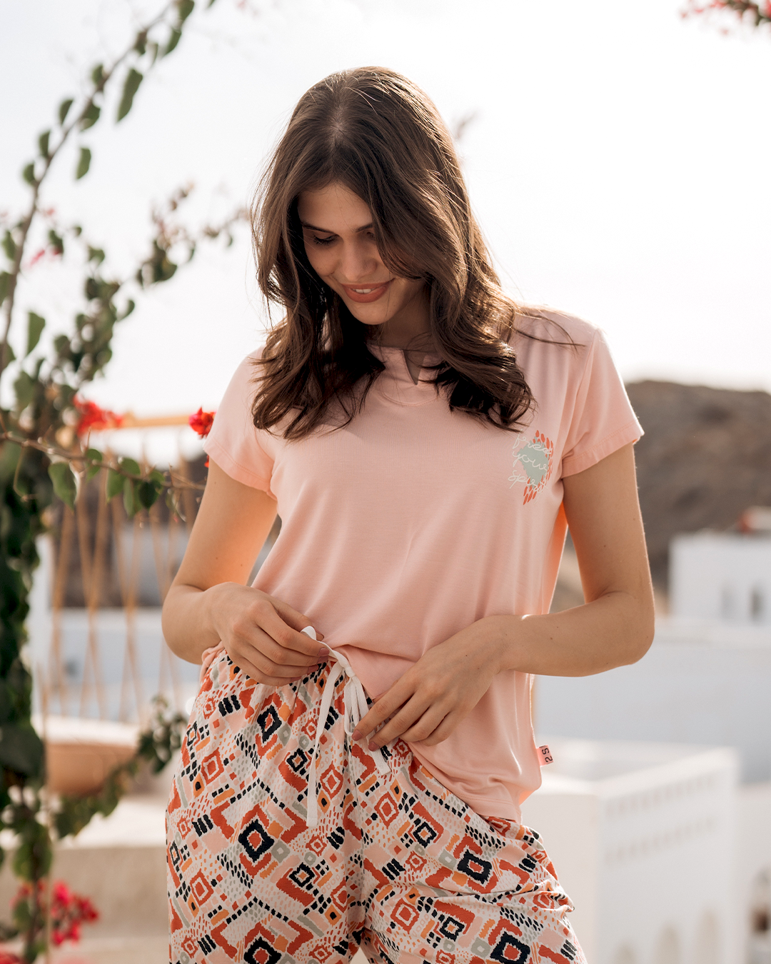 abstract بيجاما حريمي بنتاكور فسكوز