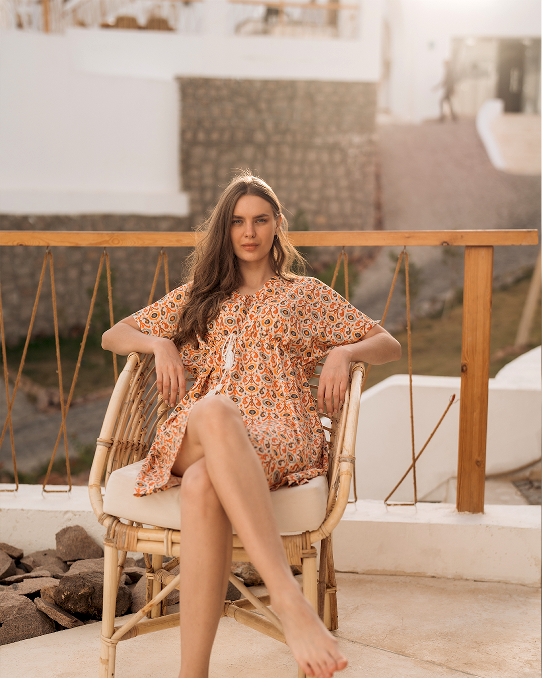 Women's printed viscose rayon dress