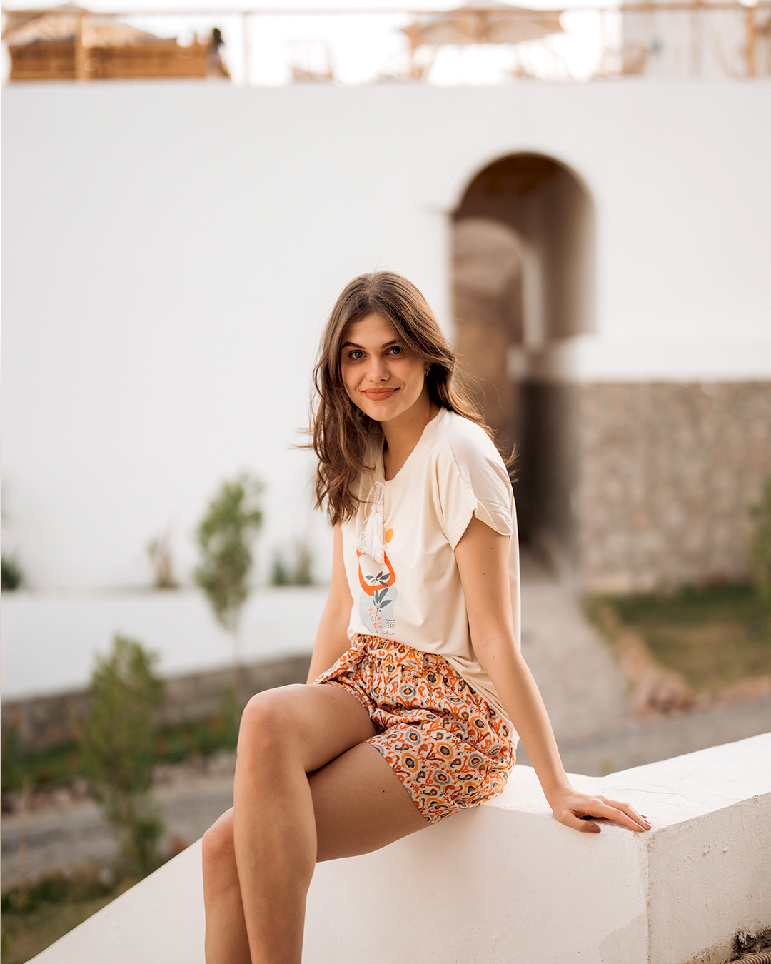 Plain viscose pajamas for women * printed