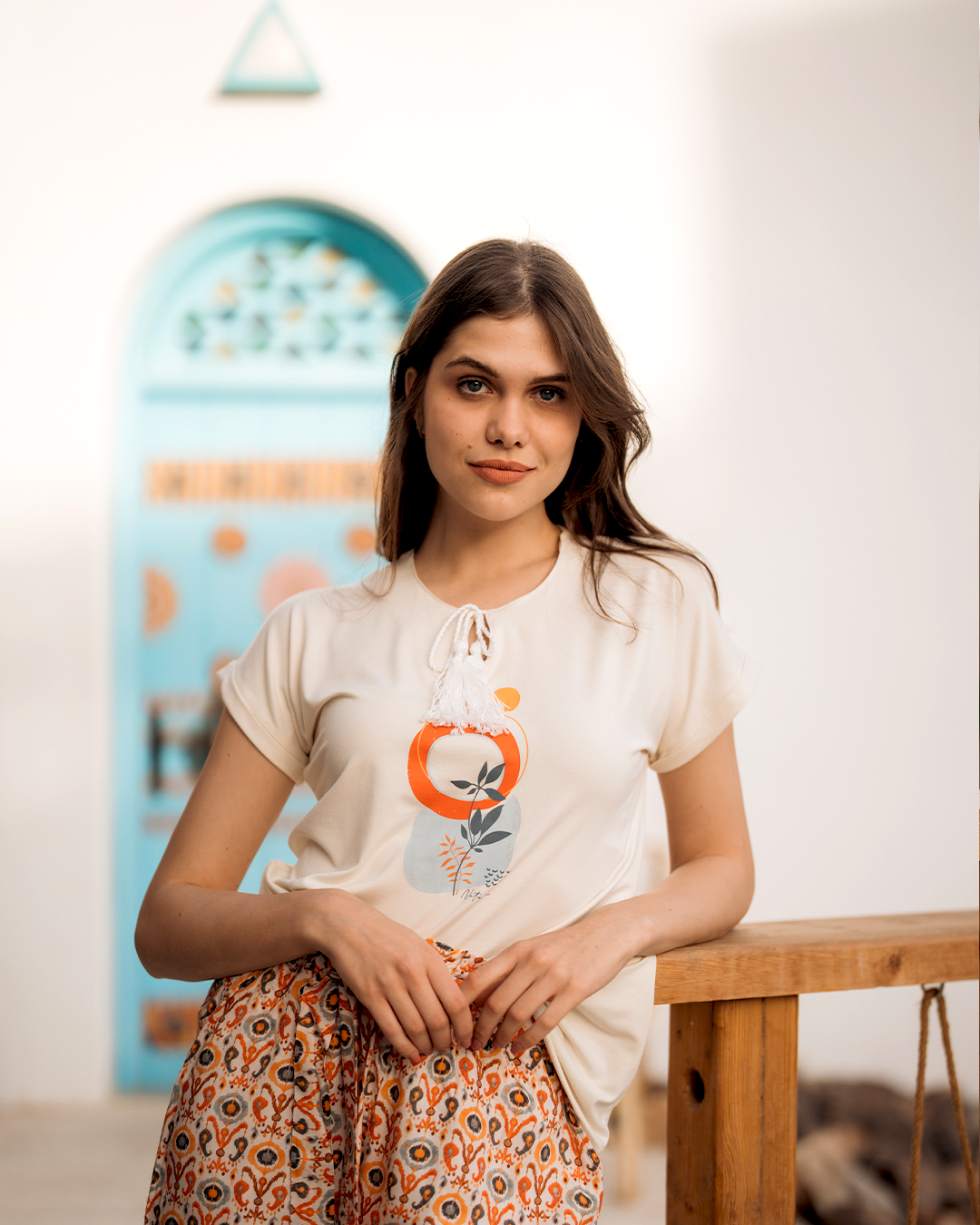 Plain viscose pajamas for women * printed