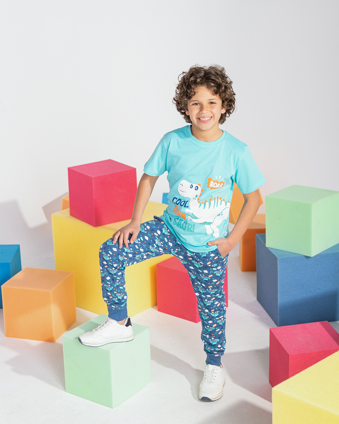 COOl DINO Children's pajamas, boys, dinosaur print pants