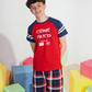GAME OVER & RUN Boys' pajamas with check print