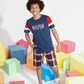 GAME OVER & RUN Boys' pajamas with check print