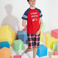 GAME OVER & RUN Boys' pajamas with check print