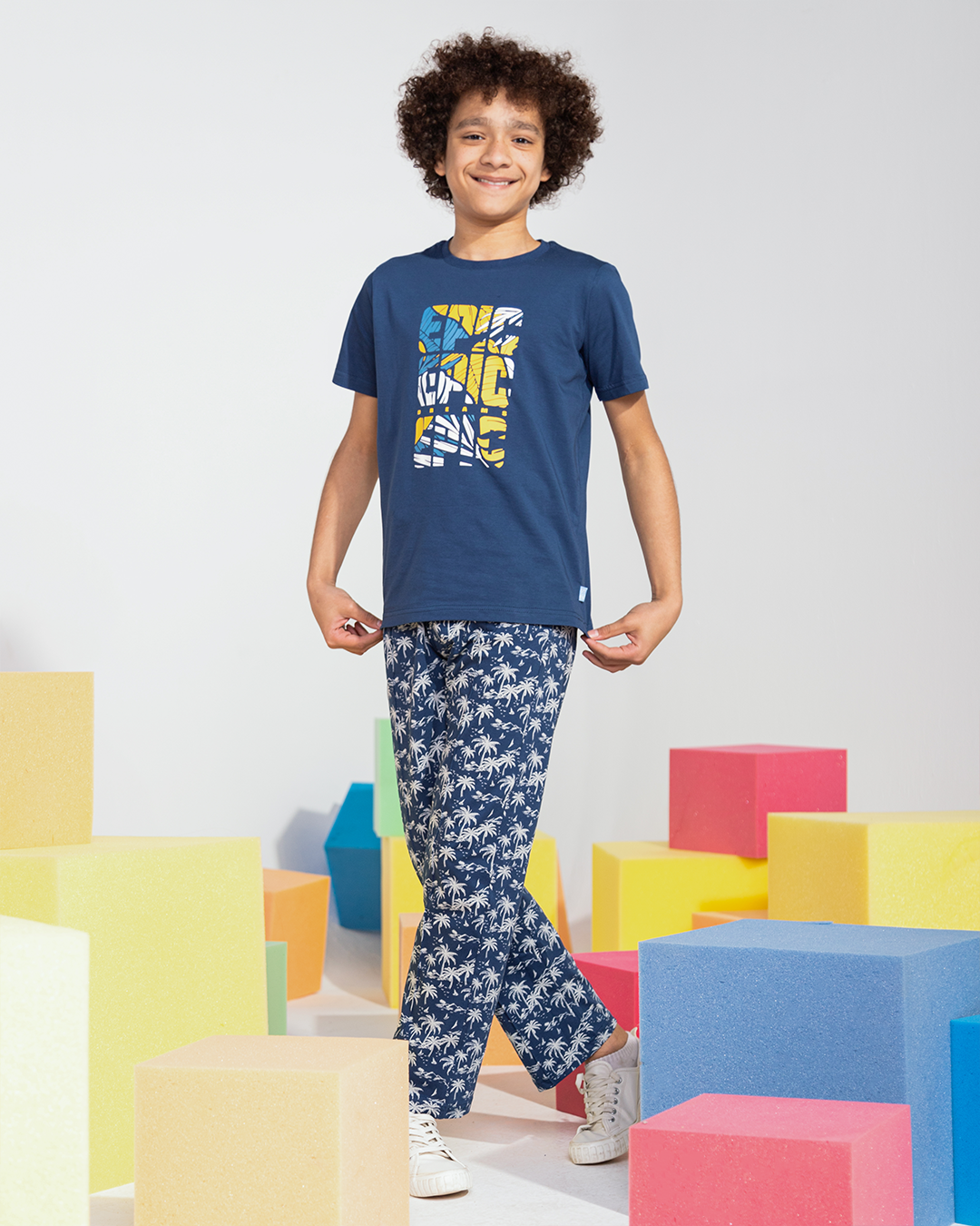 EPIC بيجاما أولادي بنطلون مطبوع نخل