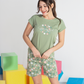 Girls' pajamas with spring girl printed shorts