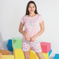Girls' pajamas with spring girl printed shorts