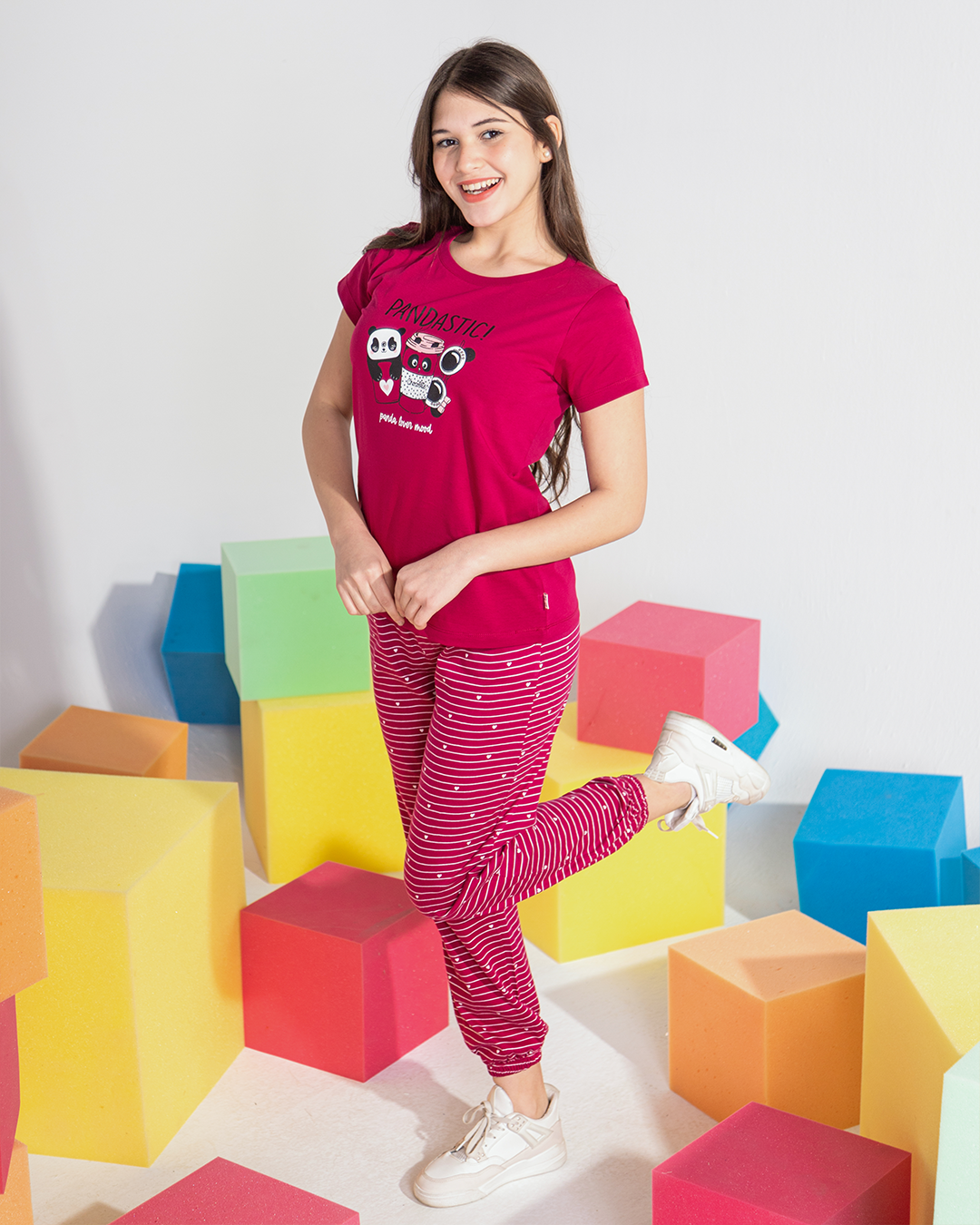 PANDASTIC! بيجاما بناتي باندا*بنطلون مطبوع