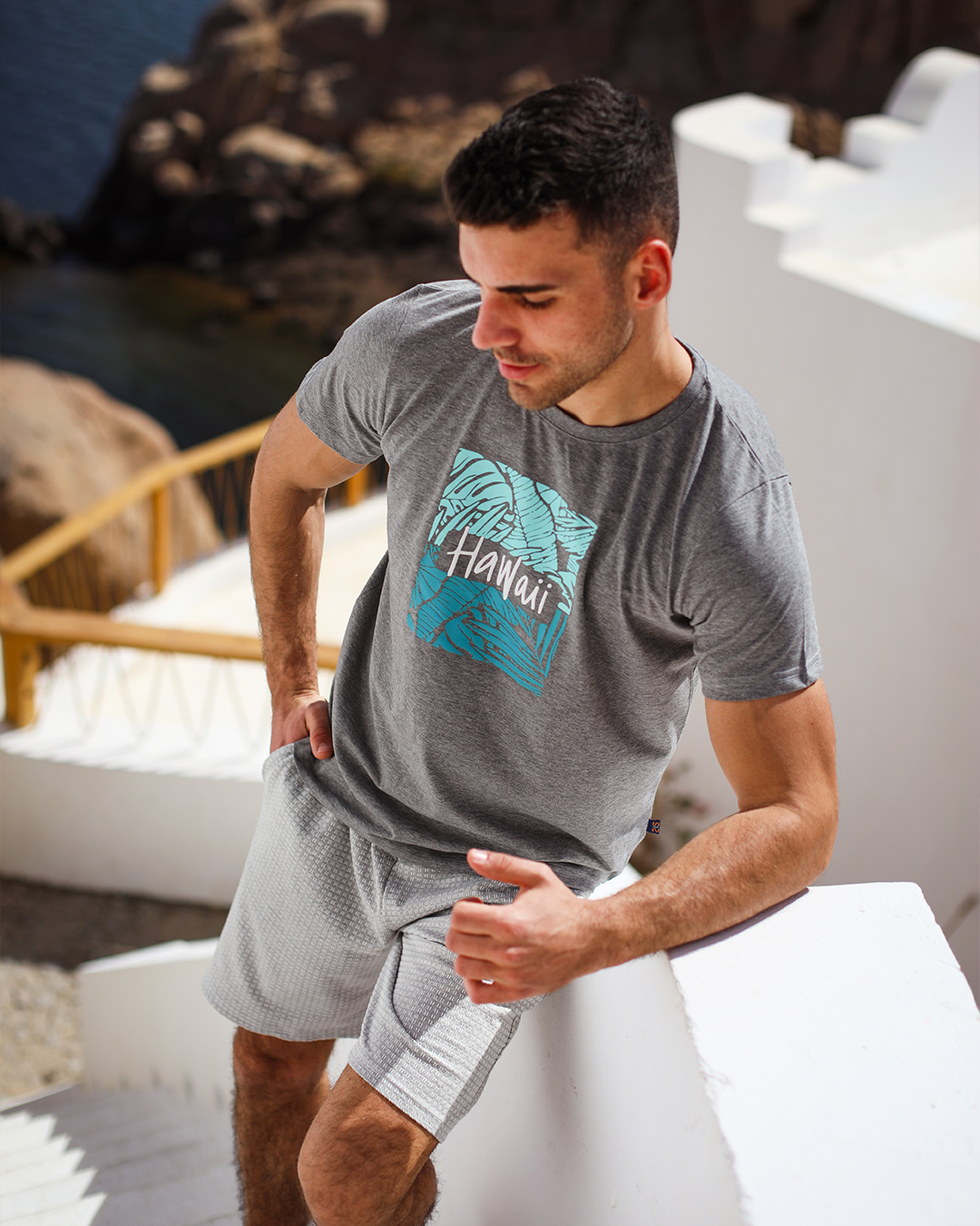 Hawaii بيجاما رجالي شورت جاكار