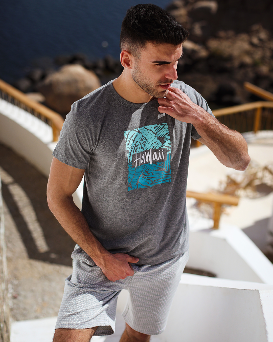 Hawaii بيجاما رجالي شورت جاكار