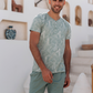 Tropical printed men's pajama shorts