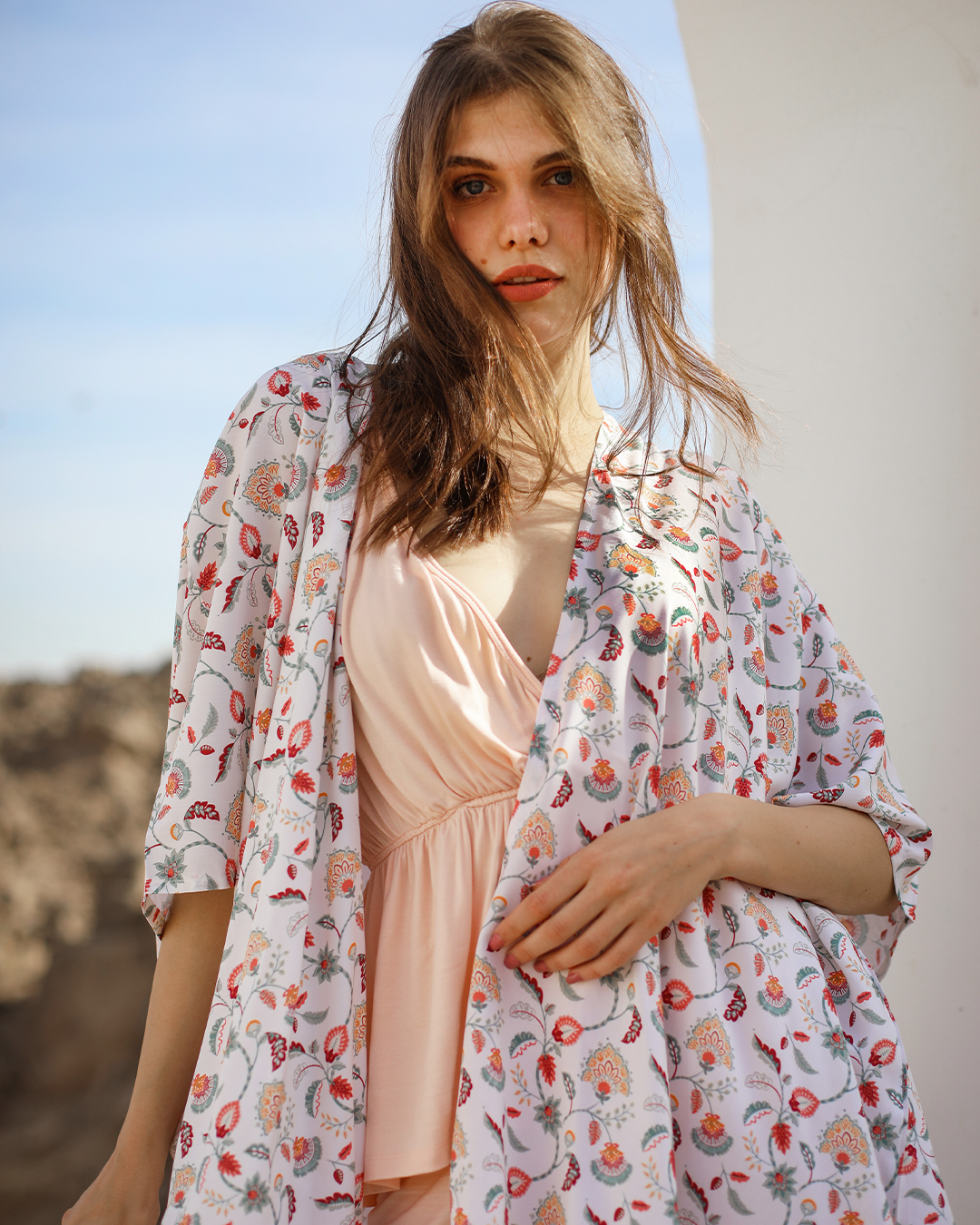 كيمونو حريمي فسكوز مطبوع