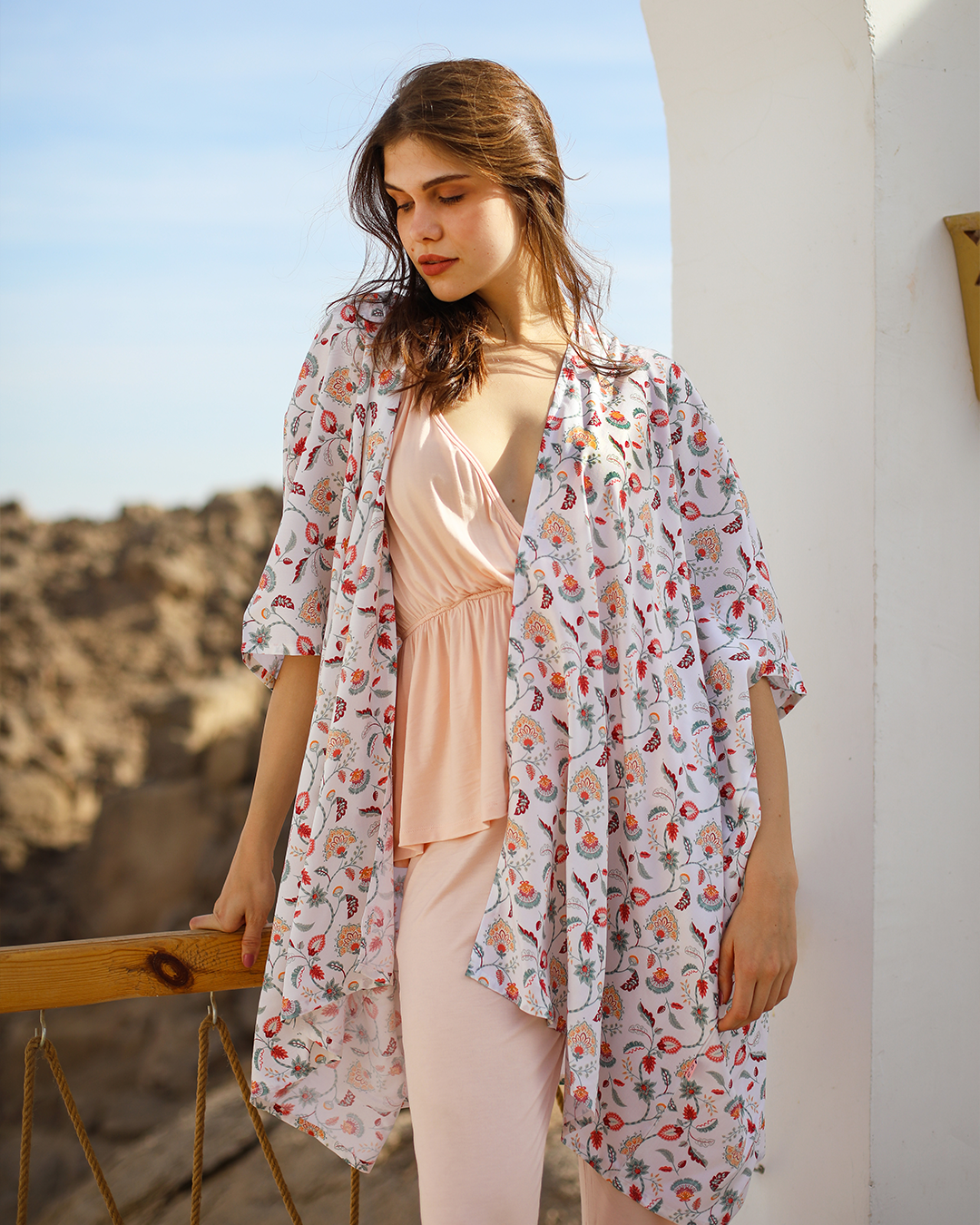 كيمونو حريمي فسكوز مطبوع