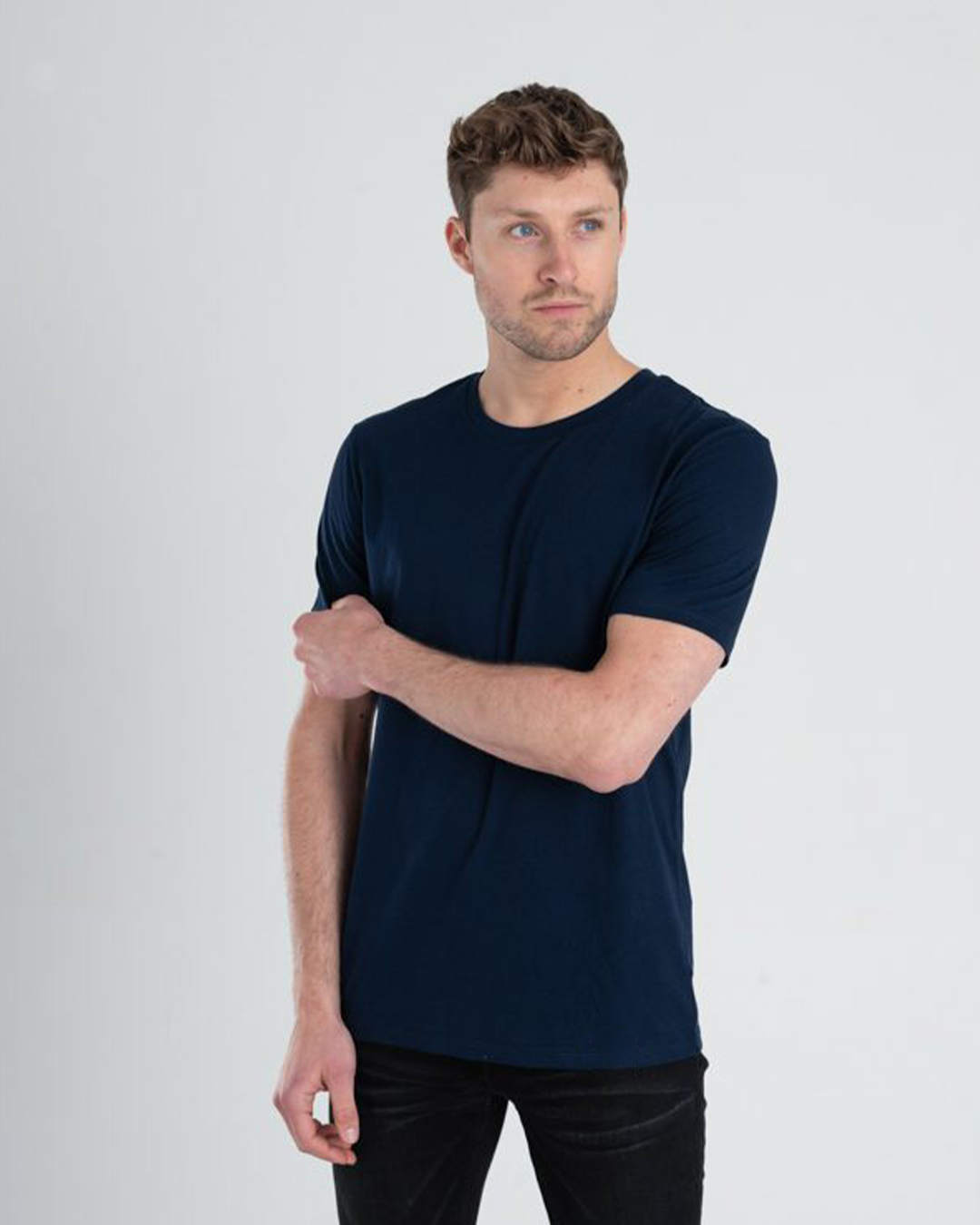 تي شيرت نص كم ساده راوند