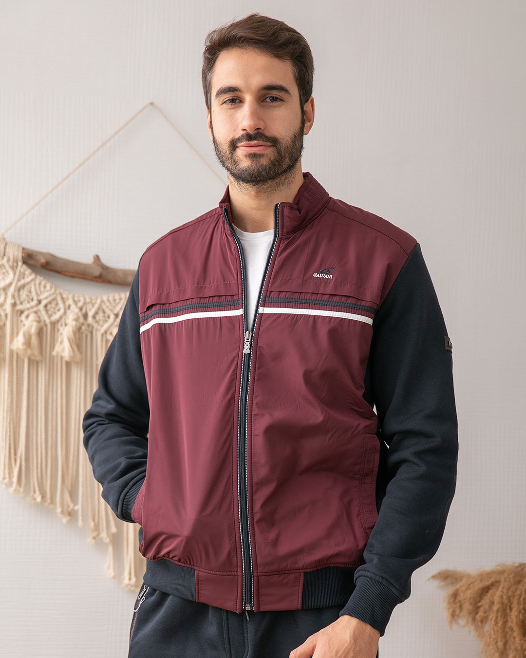 GALVANI بيجامه رجالي وتر بروف خط ع الصدر سوسته