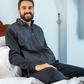 Men's pajamas with square ribbed zippers
