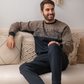 GALVANI men's pajamas, rhubarb print on the chest