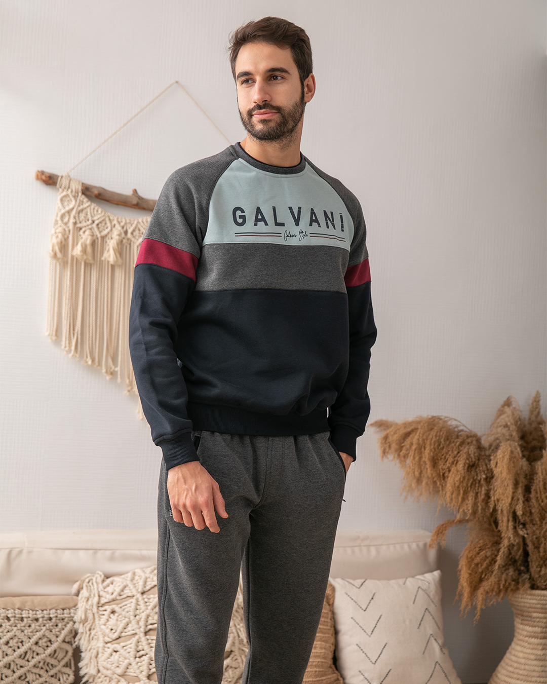 GALVANI بيجامه رجالي راوند طباعه