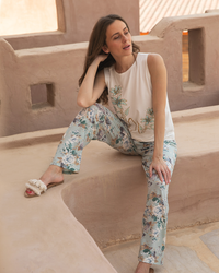 بيجامه حريمي كت بنطلون ورده