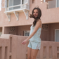Women's pajamas, plain strapless, seven lace shorts