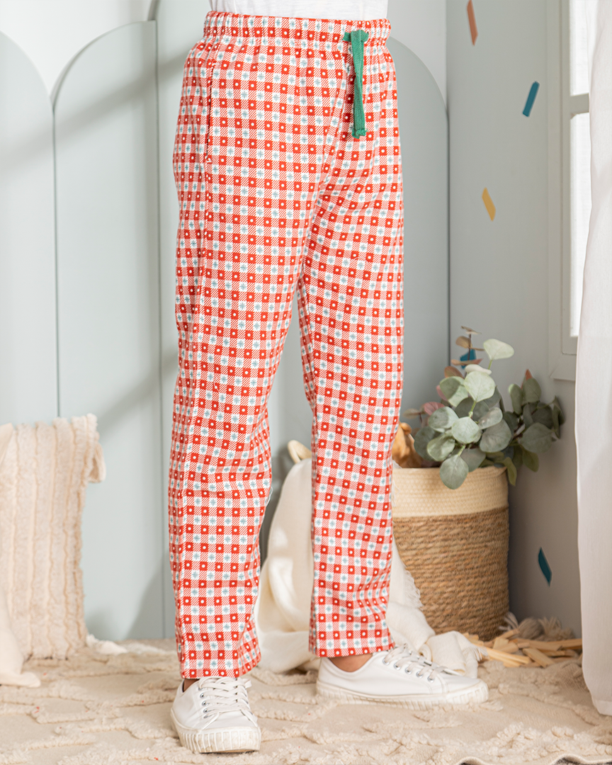 Children's checkered trousers