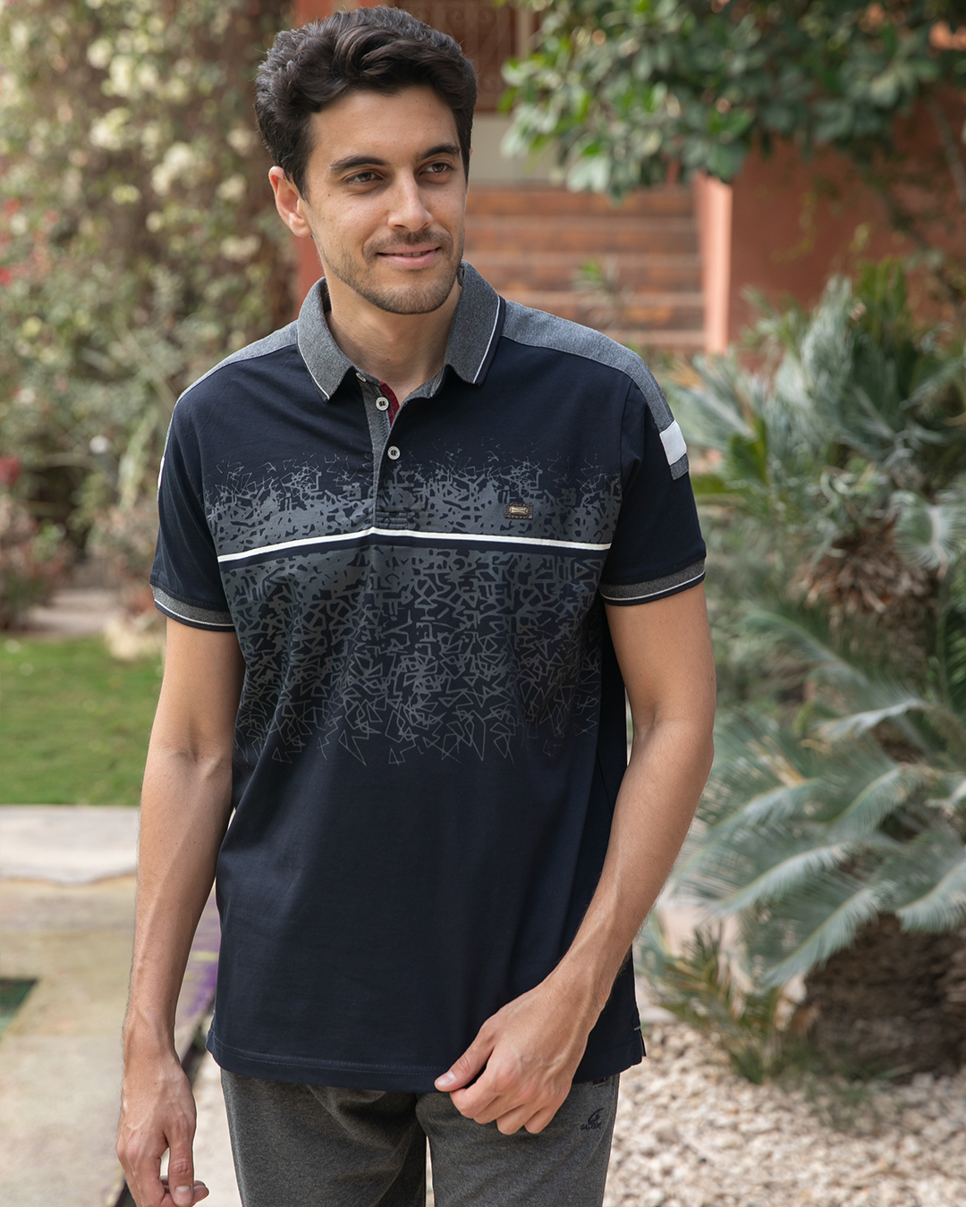 GALVANI بيجامه رجالي مموه زراير مطرز