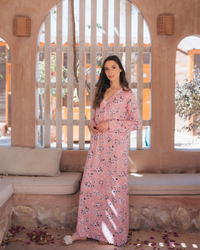 Long sleeve floral V shirt for women