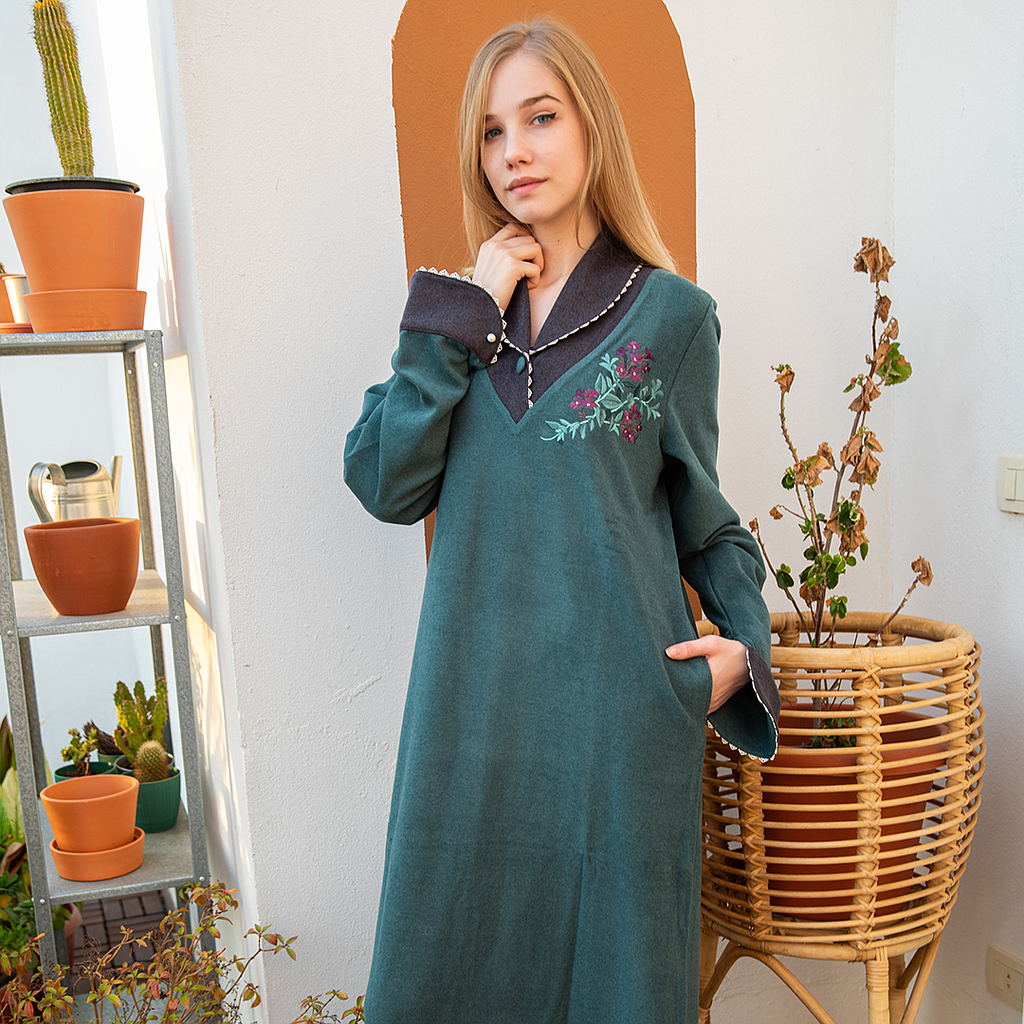 A nightshirt with buttons on the chest