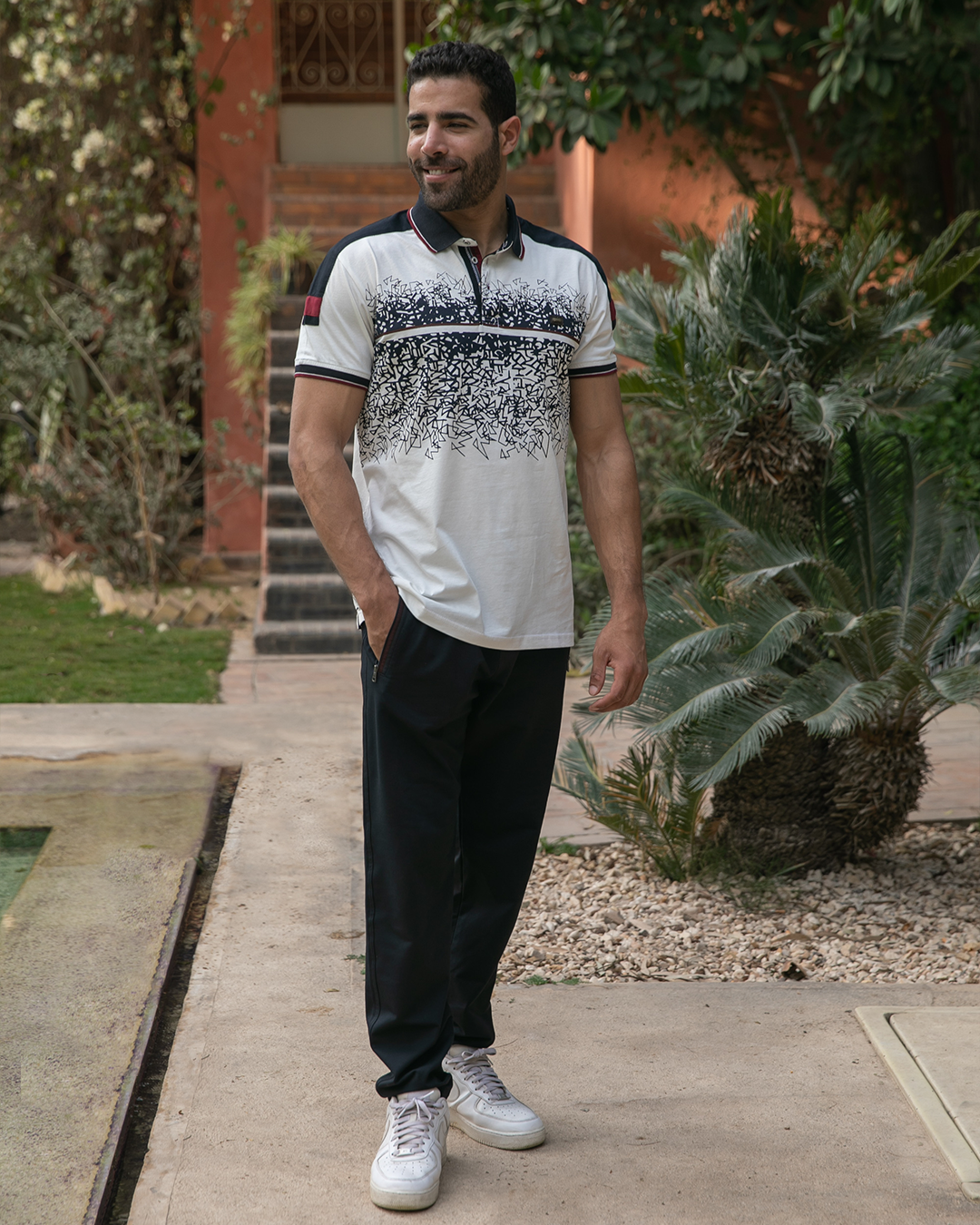 GALVANI بيجامه رجالي مموه زراير مطرز