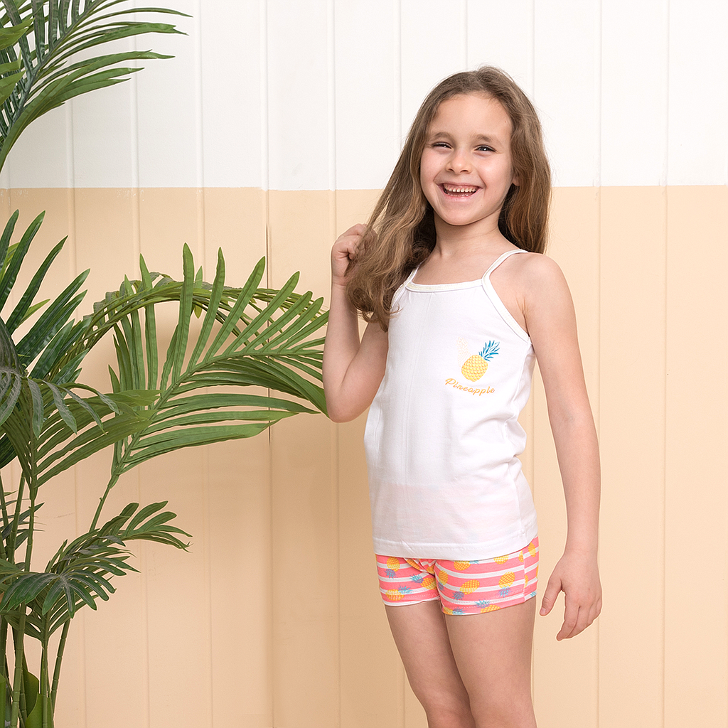 طقم بناتي مطبوع اناناس