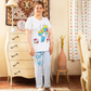 Smurfs pajamas, half sleeves, pants for women