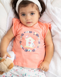 طقم بناتي كوخ وعصفورين ورد