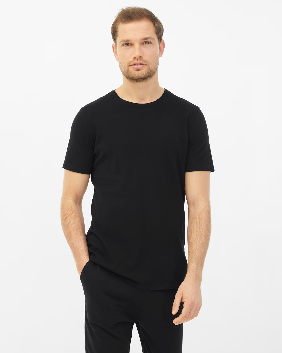 تي شيرت نص كم ساده راوند