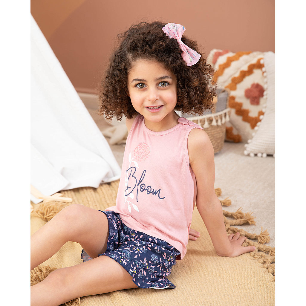 corn flower girls pajamas suspender shorts