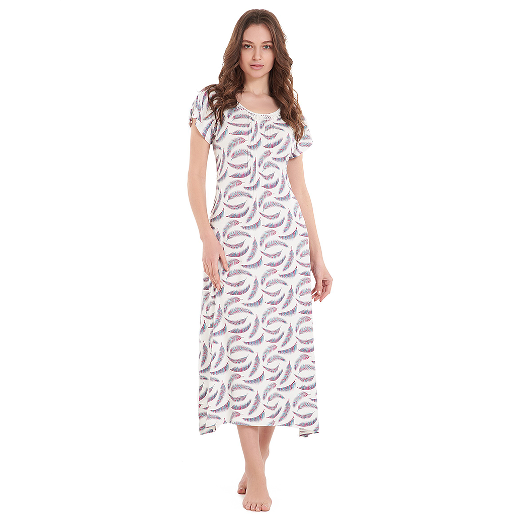 feathersChanel half sleeve shirt with feathers print