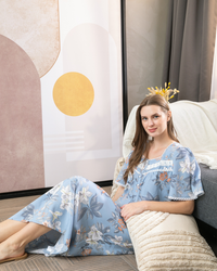 Women's half-sleeved viscose shirt with a travel print