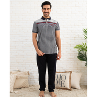 Men's thin striped pajamas with buttons 280